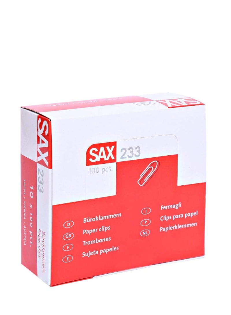 Sax مشابك ورق Sax233 رقم 233 - 10 علب × 100 قطعة - 30 مم - 1000 قطعة - Image 4