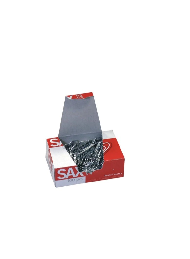Sax مشابك ورق Sax233 رقم 233 - 10 علب × 100 قطعة - 30 مم - 1000 قطعة - Image 2