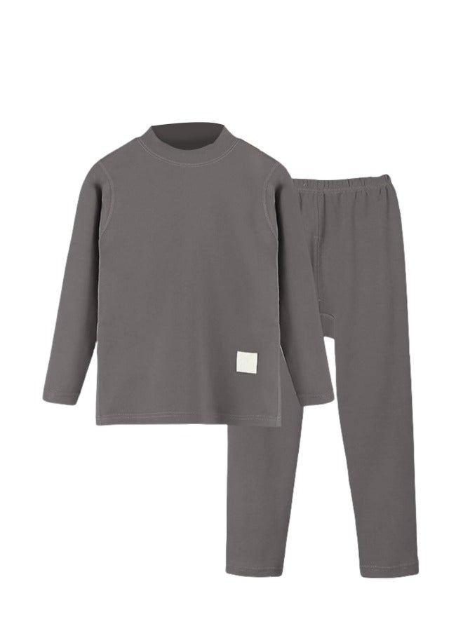 GGEROU Kids Thermal Underwear Set Girls Boys Warm Long Johns Mock Neck Base Layer Tops and Bottoms Baby Thermal Cotton Underwear - Image 1