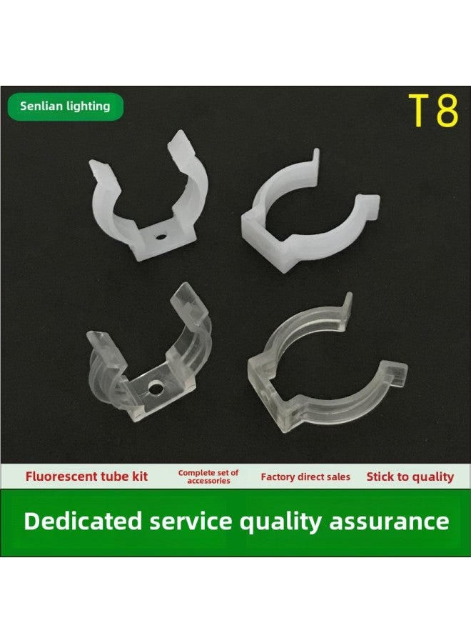 T8 Lamp Tube Plastic Buckle Refrigerator Fish Tank Waterproof Anti-rust Mounting Bracket Split Lamp Tube Light Box Fixing Clip-Specifications And Models:T8-Transparent  - Image 1
