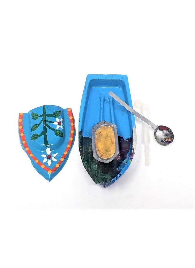 Kuhu Creations Supreme Practical Science Learning Tin Boat Water Toys. (1 Units Turquoise Blue (White Flower) Boat)  - Image 4