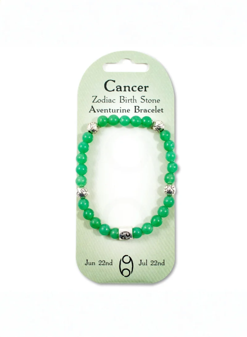 British Fossils Cancer Zodiac Bracelet Cancer - Aventurine for Women | Best Price UAE