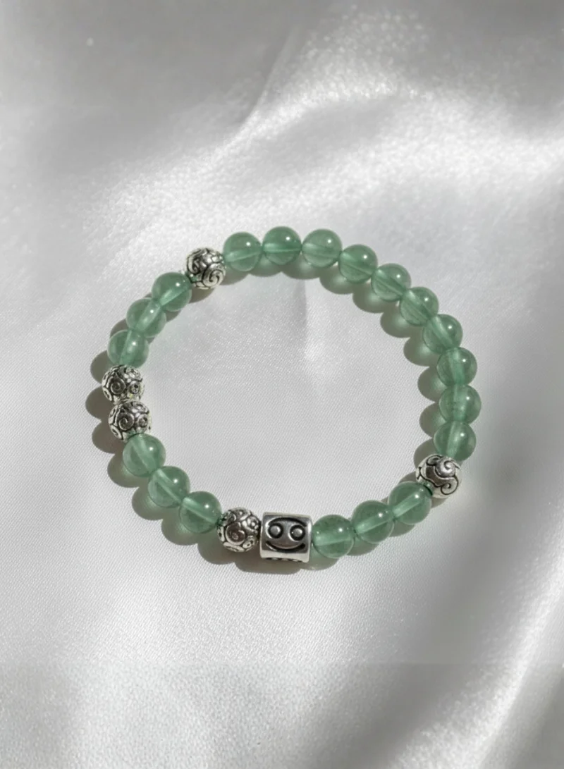 British Fossils Cancer Zodiac Bracelet Cancer - Aventurine for Women | Best Price UAE