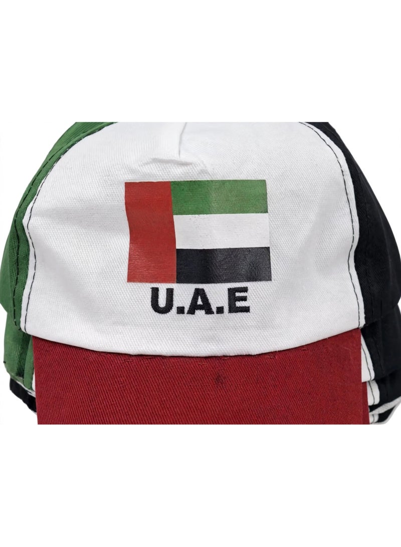 UAE National Day Hat UAE Flag Baseball Cap For Boys Girls And Adults Adjustable Size UAE Day Cap For Celebration School Events Sports National Day Gift WJ-80246 1PCS - Image 3
