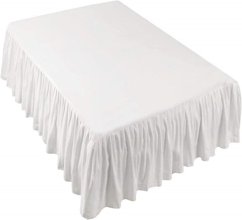 Bed Skirt Solid Color Home Hotel Bed Skirt Bedroom Bedspread Bed Skirt Bed Cover Bedsheet Bed Skirt Sheet Bedding Protector Home Textile Fitted Bed Skirt(Black,153x203x35cm) - Image 3