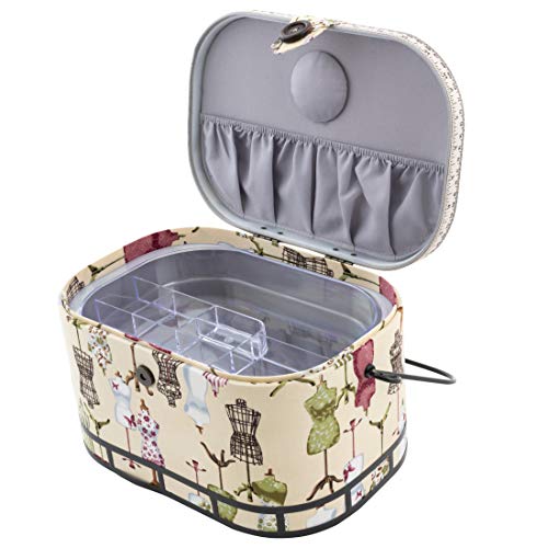 Dritz St. Jane Sewing Basket, Large Oval (Metal Handle) - Image 2