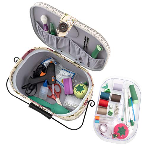 Dritz St. Jane Sewing Basket, Large Oval (Metal Handle) - Image 4