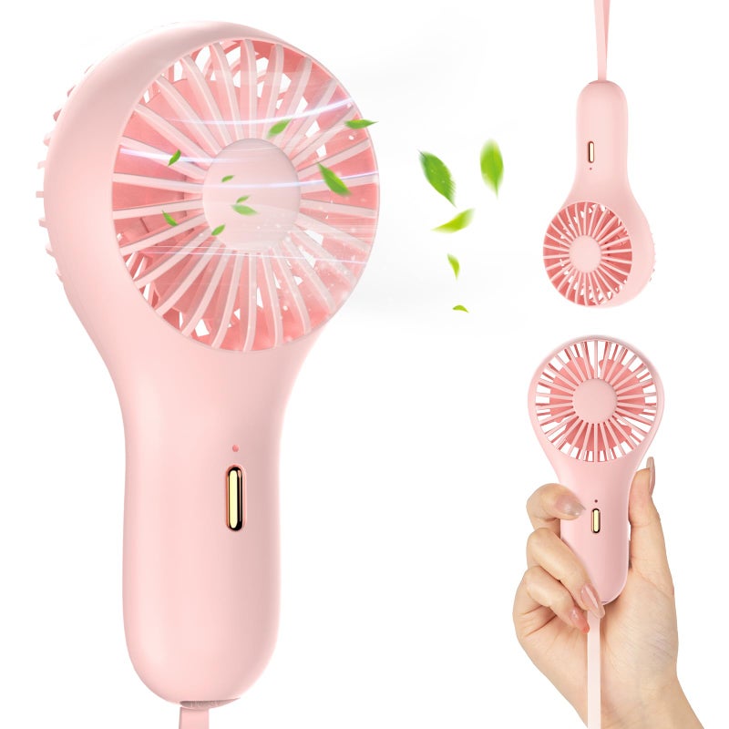 HOMETOP Handheld Fan Mini Portable Fan Personal Hand Held Fan USB Rechargeable Small Portable Fan 3 Speeds Pocket Mini Fan Powerful Makeup Eyelash Fan for Travel Beach Outdoor