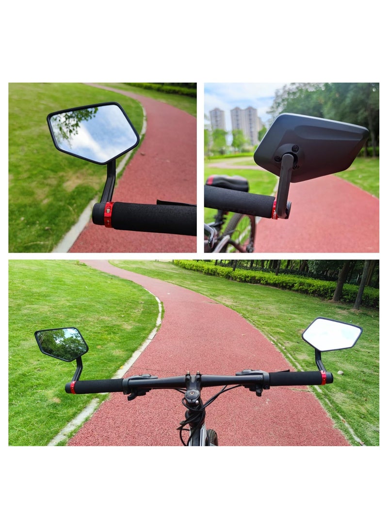 KASTWAVE 1 Pair Bike Handlebar Rearview Mirror, Automotive Grade Glass Lens, HD 360 Wide Angle Degree Adjustable Mountain Bike Scooter Rearview Mirror, Scratch Resistant, Safe Bicycle Rearview Mirrors - Image 2
