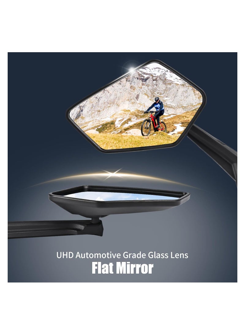 KASTWAVE 1 Pair Bike Handlebar Rearview Mirror, Automotive Grade Glass Lens, HD 360 Wide Angle Degree Adjustable Mountain Bike Scooter Rearview Mirror, Scratch Resistant, Safe Bicycle Rearview Mirrors - Image 3