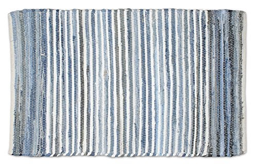 DII Chindi Home Collection Handwoven Multicolor Area Rag Run 4x6 Denim