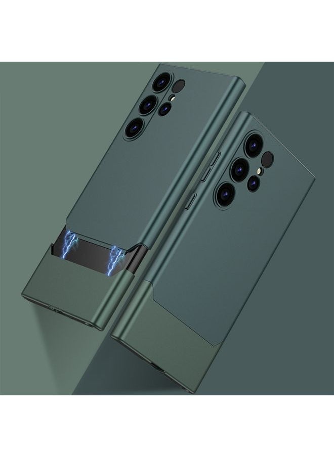 HuHa Case Cover For Samsung Galaxy S24 Ultra 5G GKK Mortise-Tenon Connection Contrast Color Shockproof Phone Case Green 