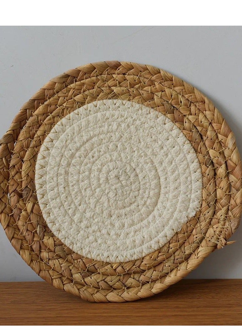 Classic Hand Braided Tea Coaster for Dining Table, Bedside Table, Chutney Coaster, Decorative Mat (Round, IR  - Image 5