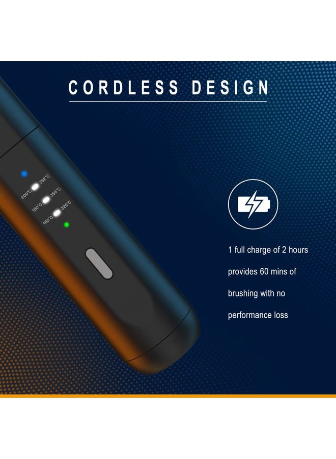 VIKICON مستقيم لحية للرجال: فرشاة لحية ساخنة بدون سلك للرجال، مشط كهربائي ساخن، فرشاة تصفيف مصغرة مضادة للحروق لتجميل اللحية، محمولة للسفر والاستخدام المنزلي، هدايا له أو للأب - Image 4