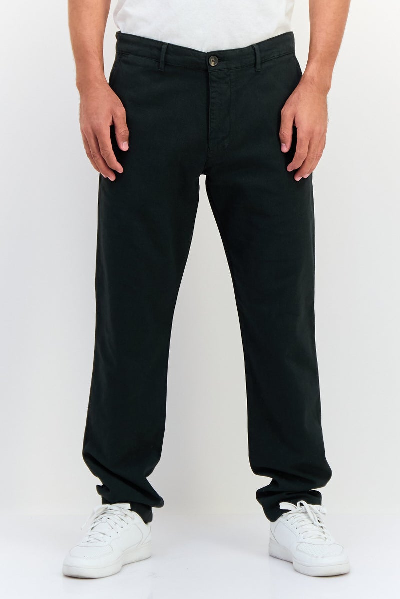 Selected Homme Men Slim Fit Solid Chino Pants, Moss Green - Image 1