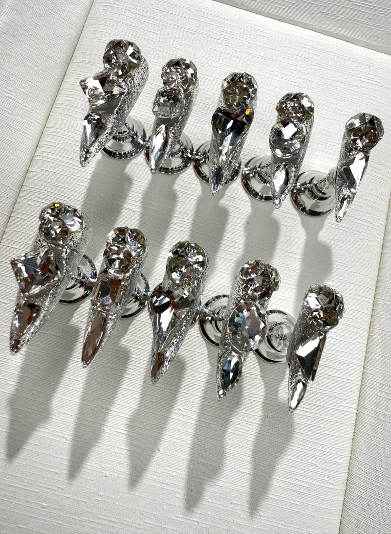 Pure handcrafted wearing armor Royal Fantasy Full Diamond Flash Super Heavy Heavy detachable armor plate, item number x1234 long pointed type - Image 2