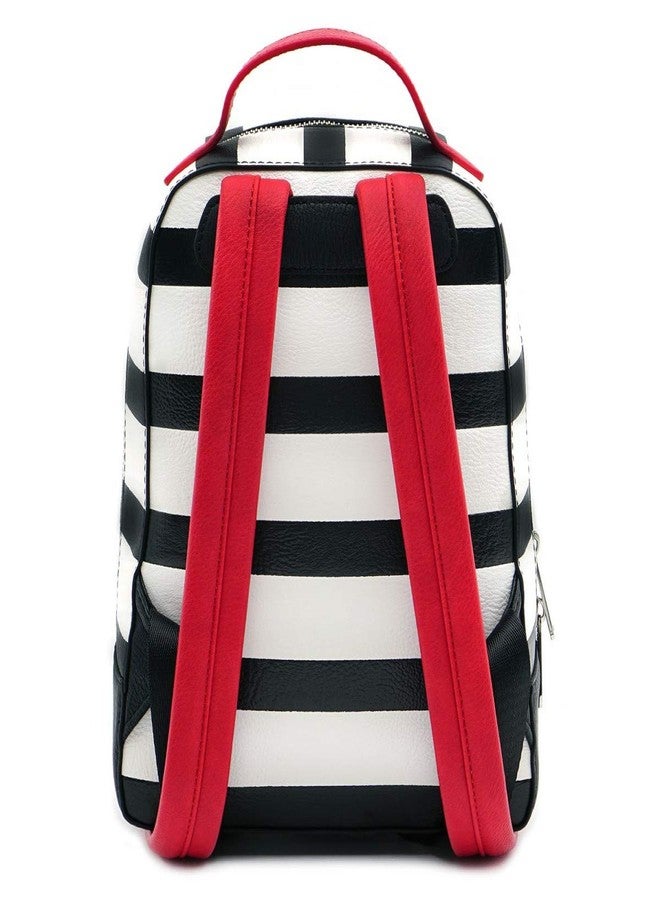 Loungefly x Disney 101 Dalmatians Striped Faux Leather Mini Backpack (One Size, Black, White, Red) - Image 2