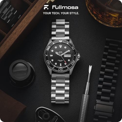 Fullmosa Stainless Steel Watch Band 16mm 18mm 19mm 20mm 22mm 24mm Quick Release Metal Replacement Strap with Removable Links Includes Spring Bars Link Removal Tool for Men Women 20mm Silver - Image 3