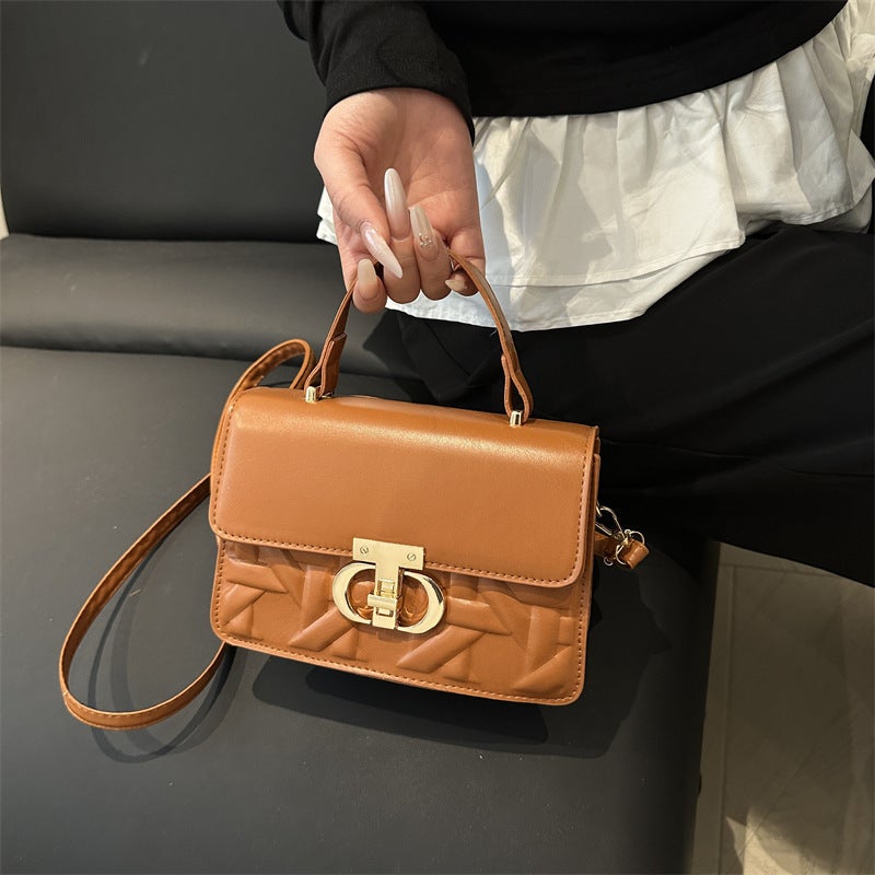 2025 Spring And Style Accessible Luxury High-Quality Handbag Popular Foreign Style Versatile Pure Color Single Shoulder Crossbody Bag - Image 2