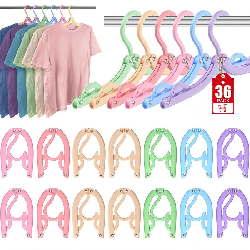 Travel Hangers Portable Foldable Travel Hanger Organizer Plastic Cruise Ship Accessories Essentials Clothes Hanging Rack Folding Hangers for Traveling Camping Flying RV Suitcase 36 Brilliant Multi