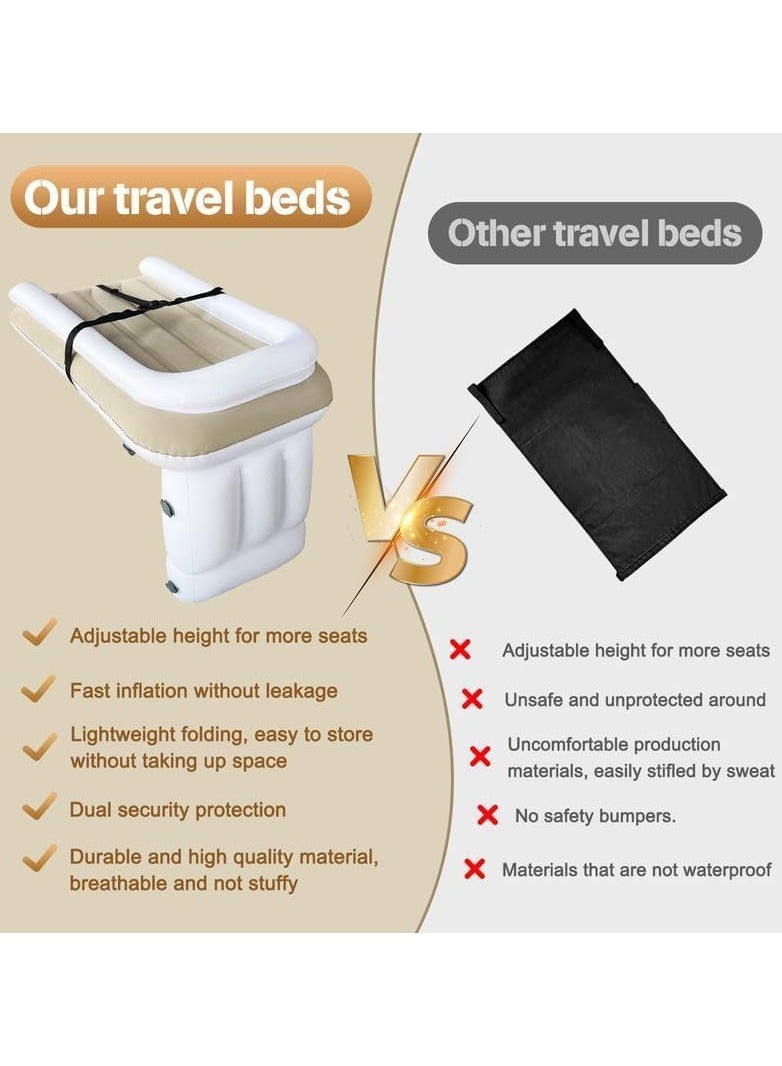 TAPIT Outdoor Travel Vehicle-Mounted Children's Air Bed High-Speed Rail Aircraft Long-Distance Bus Infant Folding Air Bed with Hand Pump - Image 4