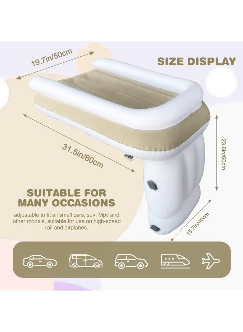 TAPIT Outdoor Travel Vehicle-Mounted Children's Air Bed High-Speed Rail Aircraft Long-Distance Bus Infant Folding Air Bed with Hand Pump - Image 2