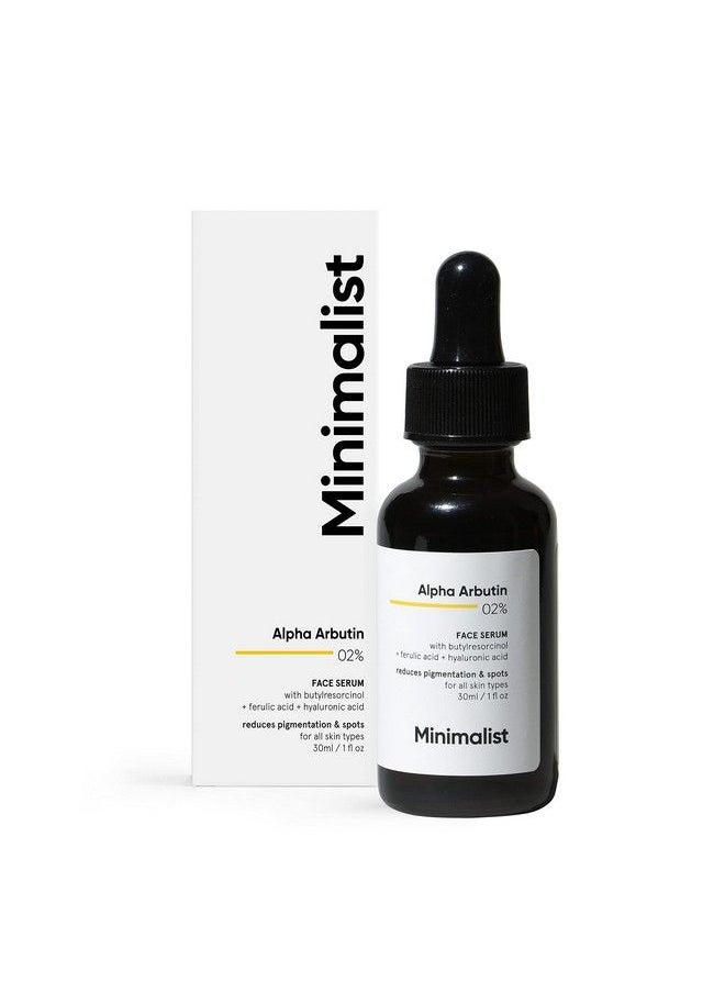 MINIMALIST 2% Alpha Arbutin Serum For Pigmentation & Dark Spots Removal; Antipigmentation Face Serum For Men & Women With Hyaluronic Acid To Remove Blemishes Acne Marks & Tanning; 30 Ml  - Image 2