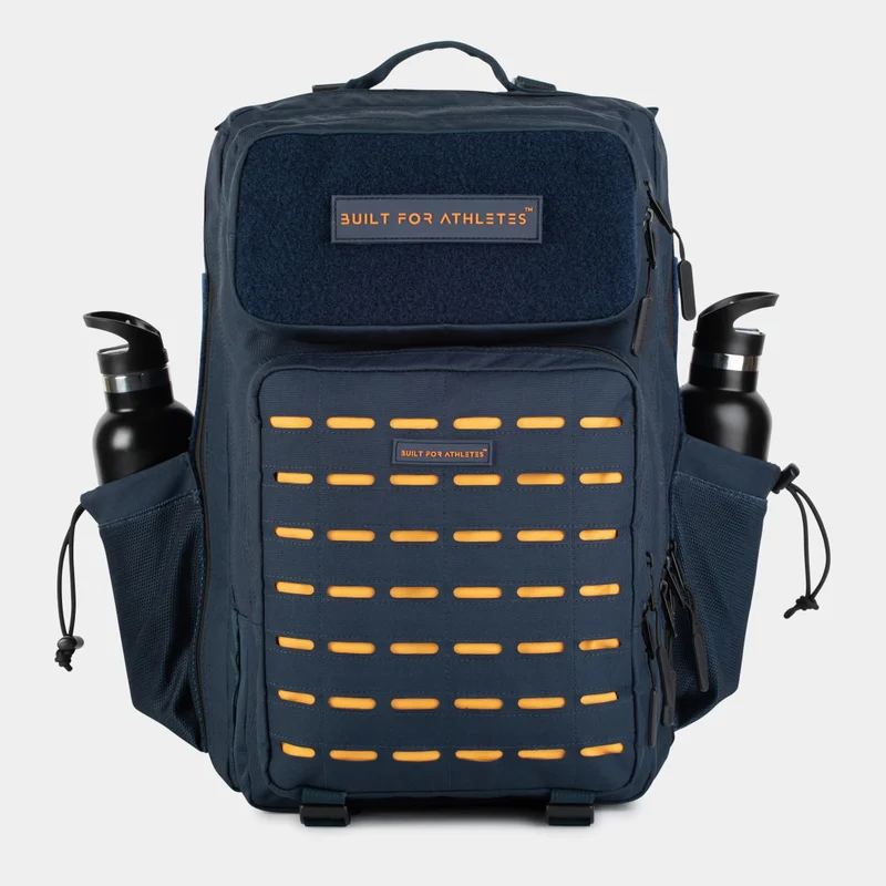 Built for Athletes LARGE GYM BACKPACK BUILT FOR ATHLETES DARK BLUE & ORANGE
