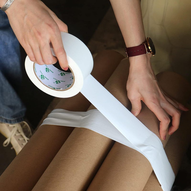 BOMEI PACK 1 Rolls White Duct Tape Reinforced Heavy Duty White Gaffer Tape 50mm x 50m Ducts Fixing Craft DIY Book repair Carpet seaming Box Sealing Carton Packing - Image 5