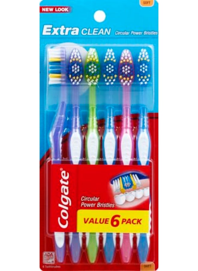 Colgate Extra Clean Toothbrush, Full Head, Soft (6 Count) - Image 2