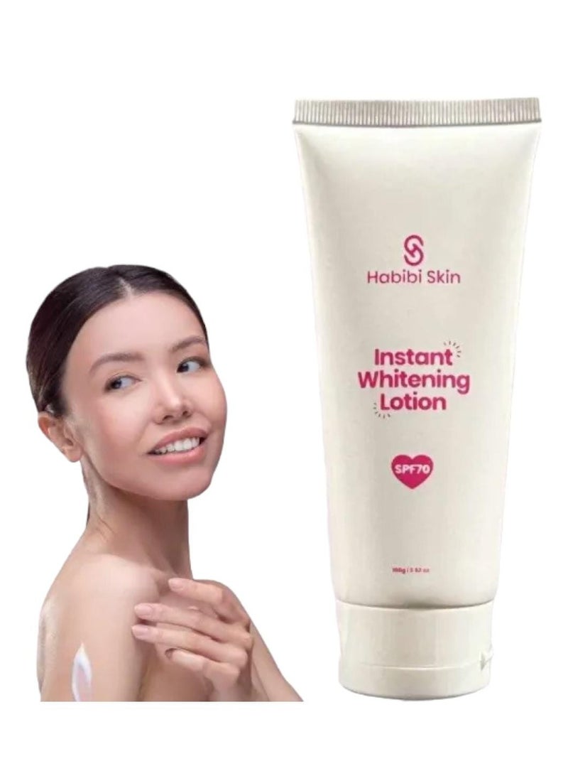 Habibi Skin Essentials Authentic Instant Whitening lotion with SPF70, Moisturize your skin , Anti Aging, Protection Against Ultraviolet Rays (UV) Providing Skin Enhancing Benefits - Image 4