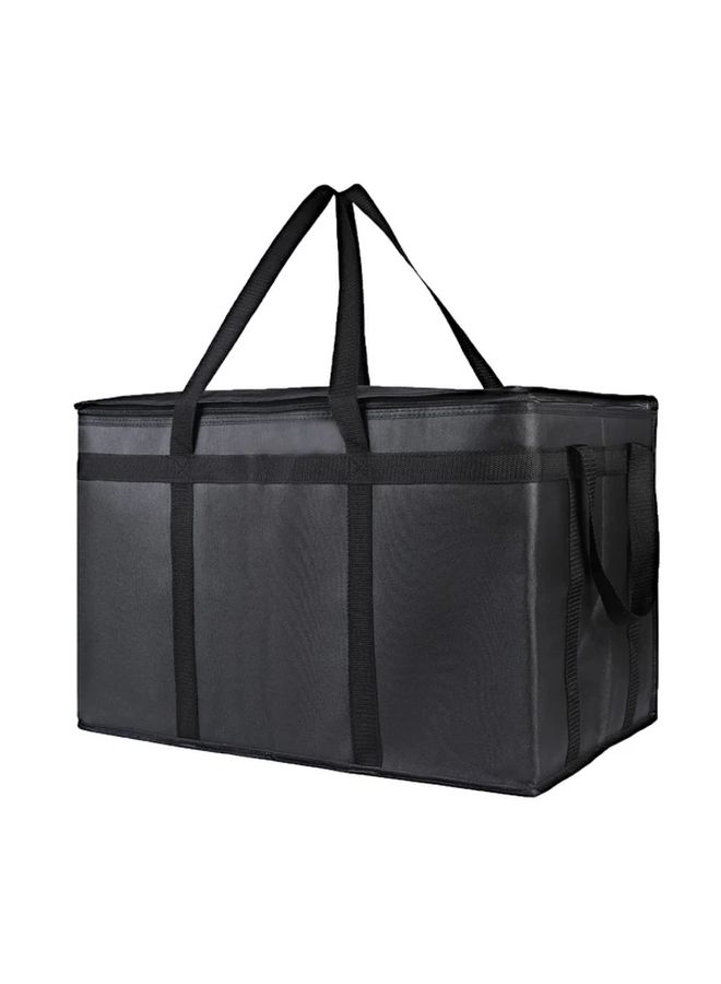 Large Insulated Cooler Bag Multi Compartment Travel Camping Oxford Cloth Black - Image 3