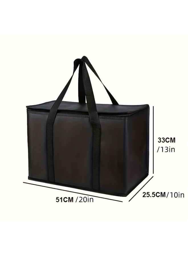 Large Insulated Cooler Bag Multi Compartment Travel Camping Oxford Cloth Black - Image 4