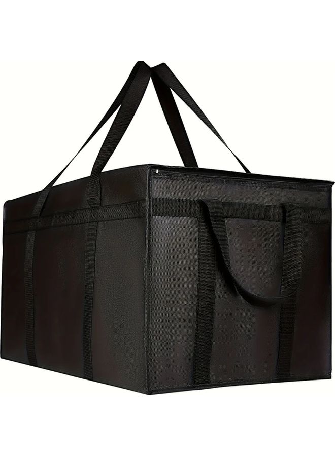 Large Insulated Cooler Bag Multi Compartment Travel Camping Oxford Cloth Black - Image 2