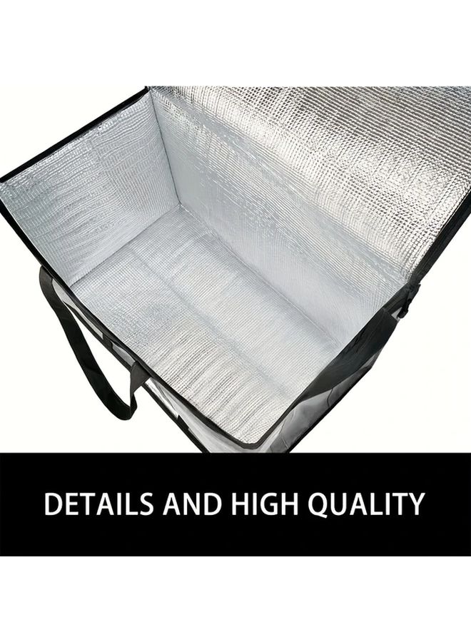 Large Insulated Cooler Bag Multi Compartment Travel Camping Oxford Cloth Black - Image 5