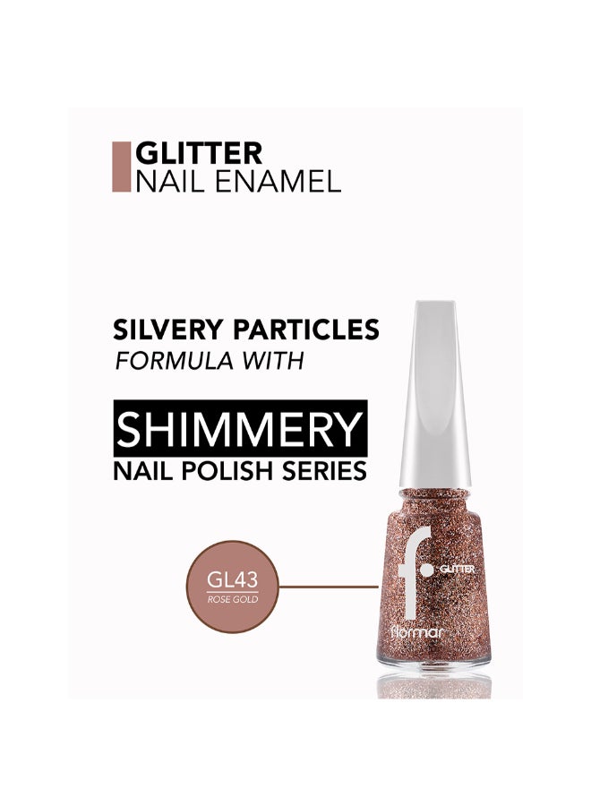 flormar Glitter Nail Enamel - 43 Rosegold - Image 5