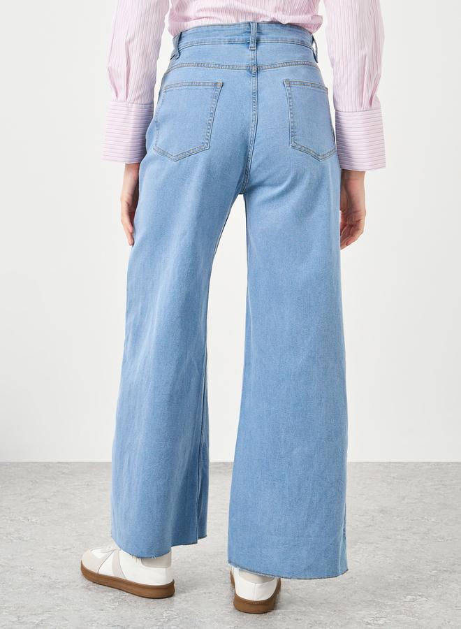 ستايلي جينز مستقيم بقصة مستقيمة بخصر متوسط صلب قابل للتمدد - Image 4