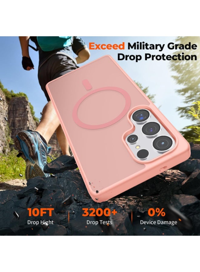 أكاليكس جراب مغناطيسي لهاتف سامسونج جالاكسي إس 25 ألترا 5G بشاشة 6.9 بوصة، ظهر غير لامع شفاف، جراب مغناطيسي مقاوم للصدمات متوافق مع MagSafe، لهاتف سامسونج جالاكسي إس 25 ألترا (وردي) - Image 5