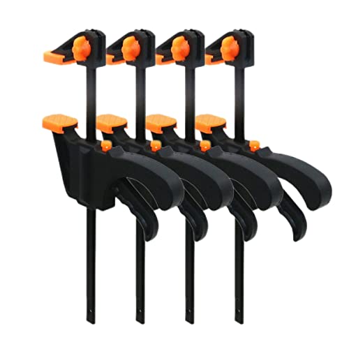 Optifit® 4 Pcs Quick Grip Clamp for Woodworking with Heavy Duty Bar Clamps, Two-Way Fixed F Clipsfor Glass, Welding Works and DIY Projects, Quick Grip and Release(4in) - Image 1