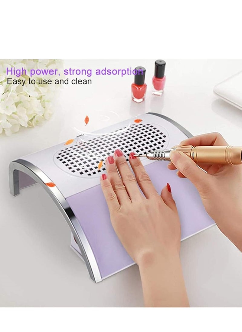 DMG TECH Nail Vacuum Cleaner, 80W Powerful Nails Vacuum Cleaner, Rechargeable Nail Filter, Nail Dust Collector with 2 Manicure Vacuum Cleaner Bags for Salon Home Use  - Image 5