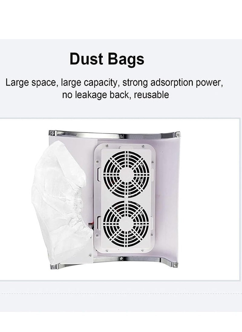 DMG TECH Nail Vacuum Cleaner, 80W Powerful Nails Vacuum Cleaner, Rechargeable Nail Filter, Nail Dust Collector with 2 Manicure Vacuum Cleaner Bags for Salon Home Use  - Image 4