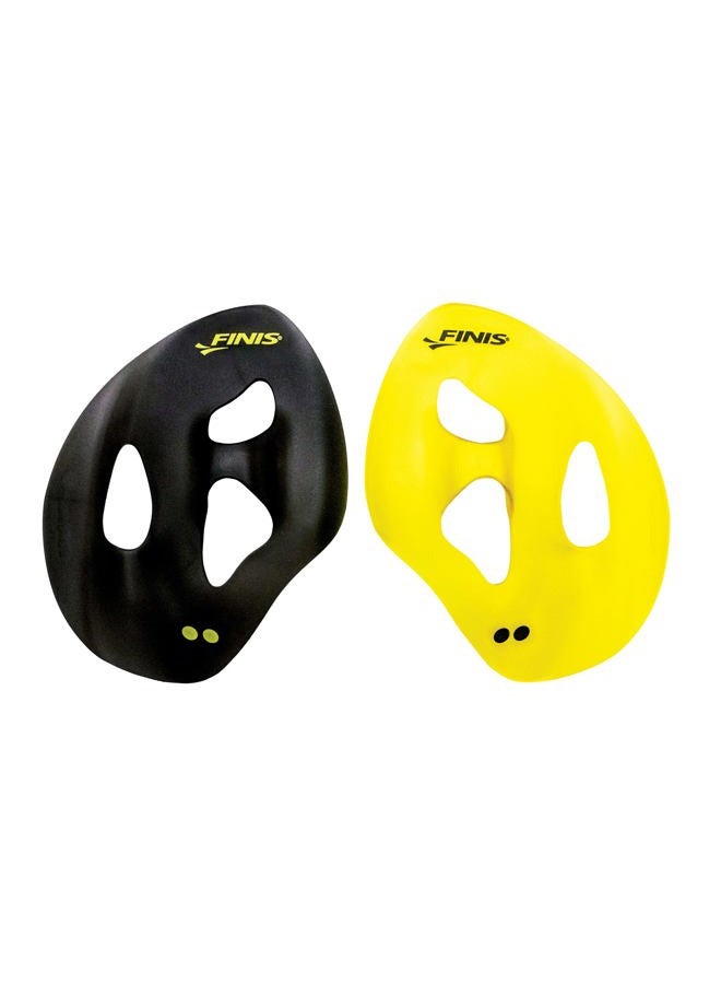 FINIS Iso Swim Training Paddles - Stroke Technique Trainer - Isolates Muscle Groups - Strapless - Black/Gold - Medium - Image 1