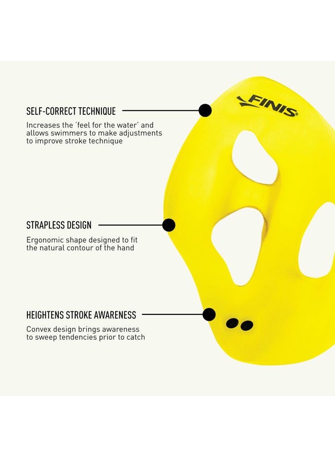 FINIS Iso Swim Training Paddles - Stroke Technique Trainer - Isolates Muscle Groups - Strapless - Black/Gold - Medium - Image 4