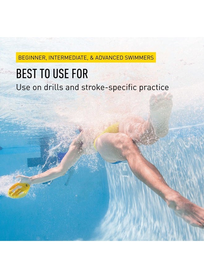 FINIS Iso Swim Training Paddles - Stroke Technique Trainer - Isolates Muscle Groups - Strapless - Black/Gold - Medium - Image 5