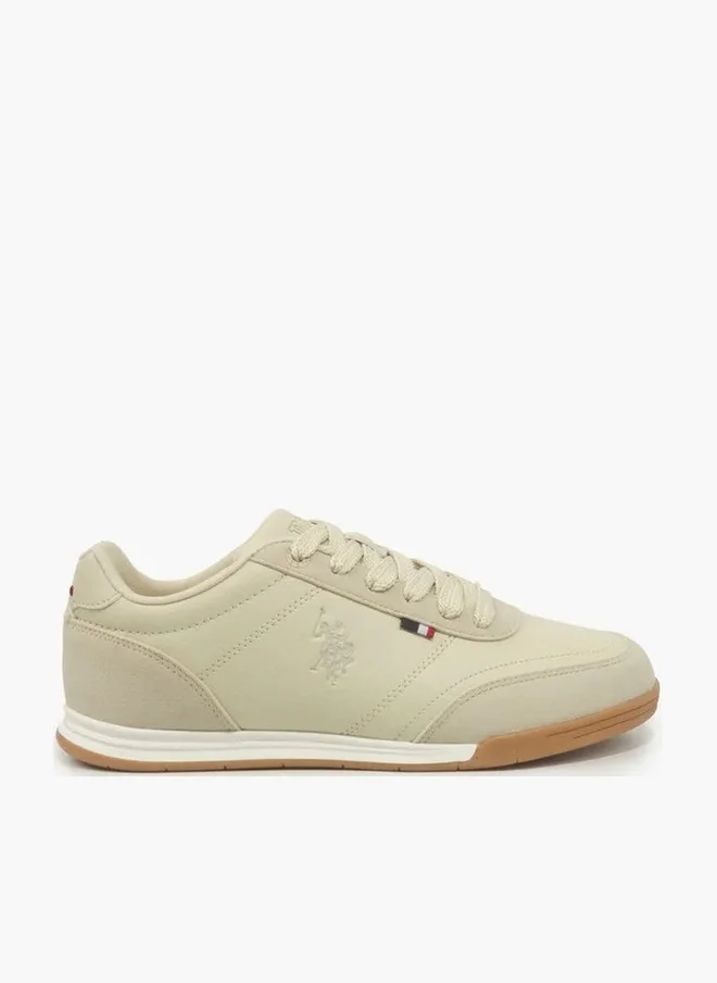 U.S. Polo Assn. CONO GLB 6FX Women’s Sneakers – Beige Lace-Up Casual Fashion Trainers with Gum Sole