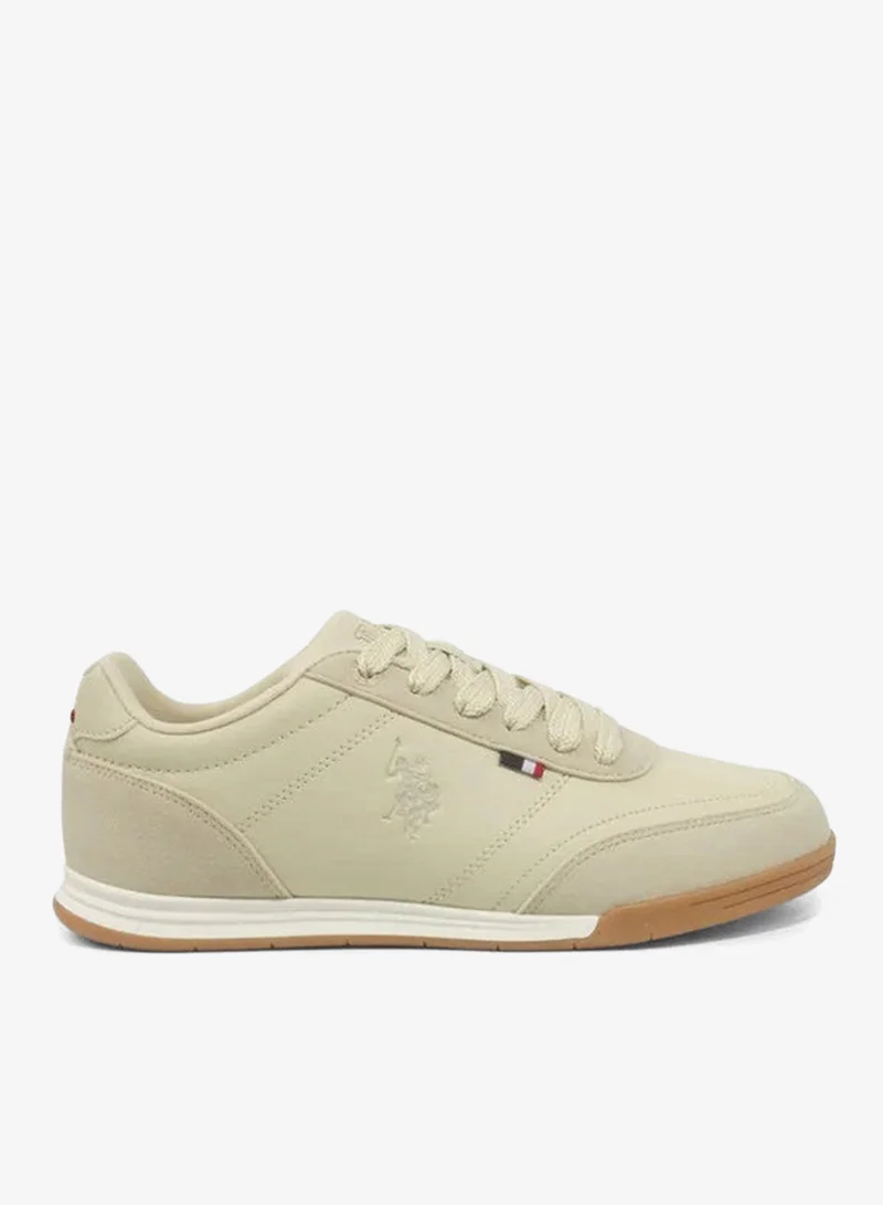 U.S. Polo Assn. U.S. Polo Assn. CONO GLB 6FX Women’s Sneakers – Beige Lace-Up Casual Fashion Trainers with Gum Sole