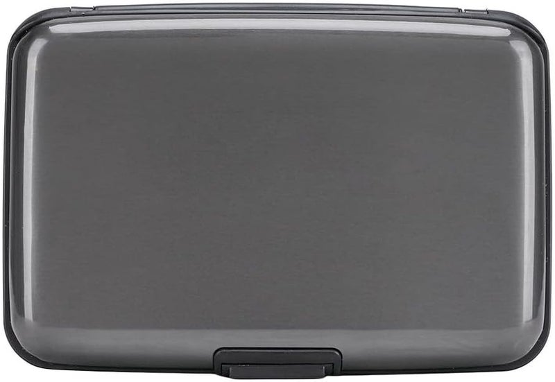 ELFISH RFID Blocking Credit Card Protector Aluminum ID Case Hard Shell Business Card Holders Metal Wallet for Men or Women（Gray - Image 1