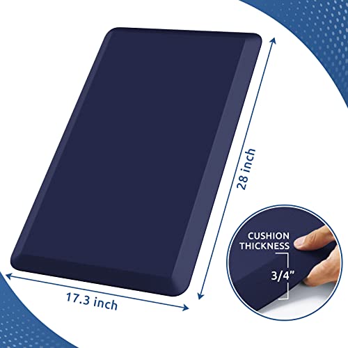 KitchenClouds Kitchen Mat Cushioned Anti Fatigue Kitchen Rug 0.8inch Water Resistant Non Slip Kitchen Rugs and Mats Standing Desk Mat Comfort Floor Mats for Kitchen Sink Office (17.3"x28", Blue) - Image 2