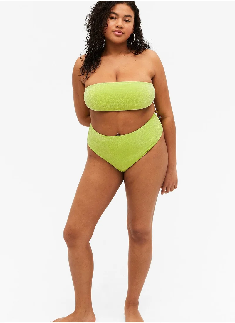 MONKI Bardot Knitted Bikini Top