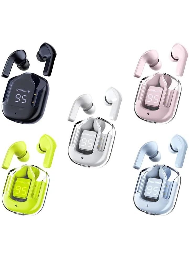 Wireless Bluetooth Earbuds with LED Power Display, HiFi Stereo, Noise Reduction Mic, Touch Controls, Fast Charging Case, Lightweight In-Ear Headphones for Music & Calls (White) - Image 2